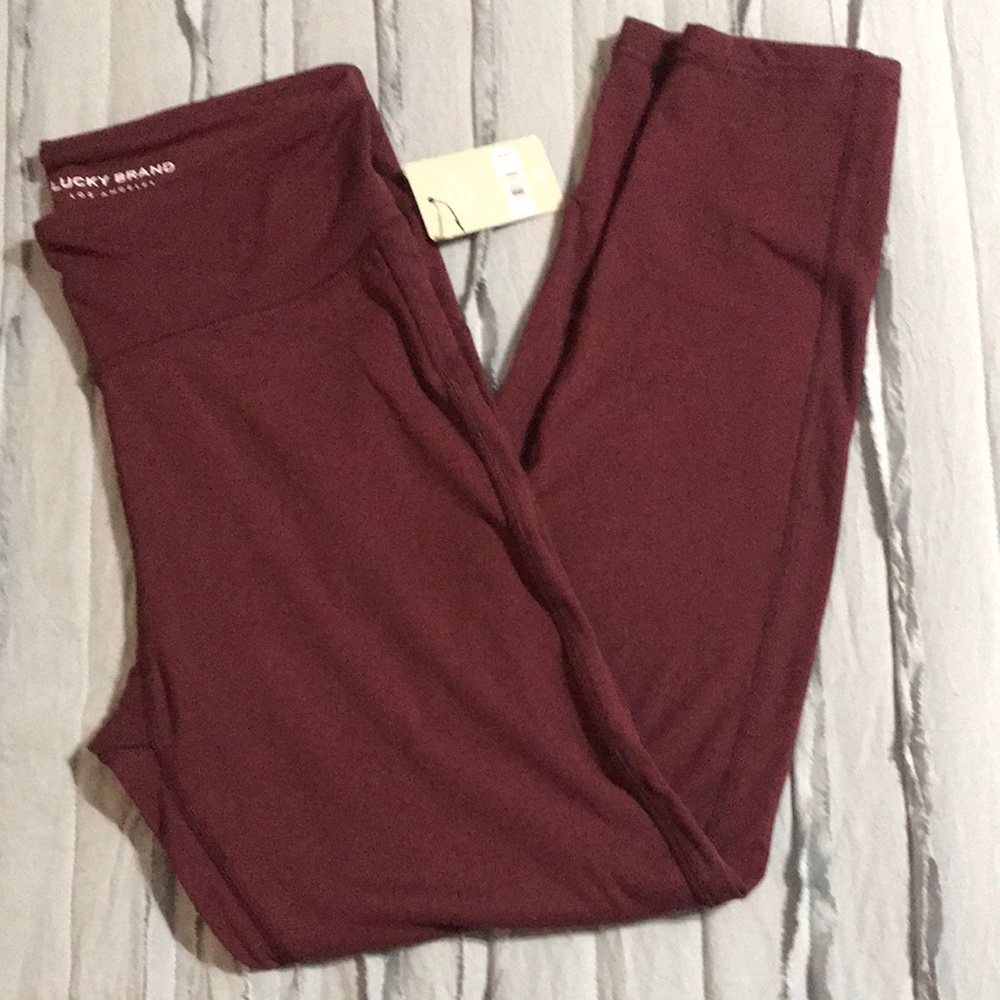 NWT Lucky Brand Cloud Soft Leggings Size Large Maroon